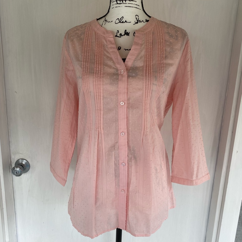 TALBOTS 3/4 sleeve button down shirt